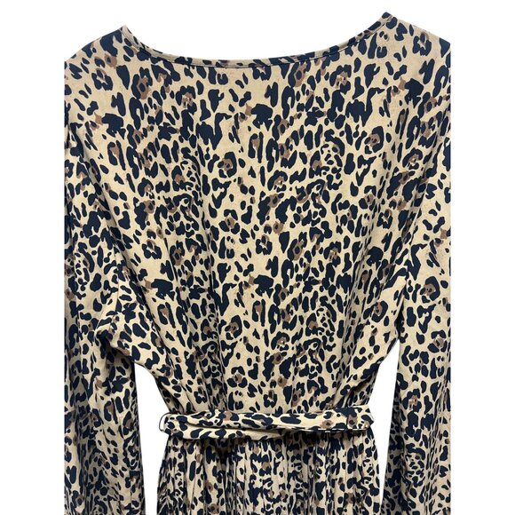 J. Crew Leopard Print Pleated Midi Blouse Dress - Picture 10 of 10